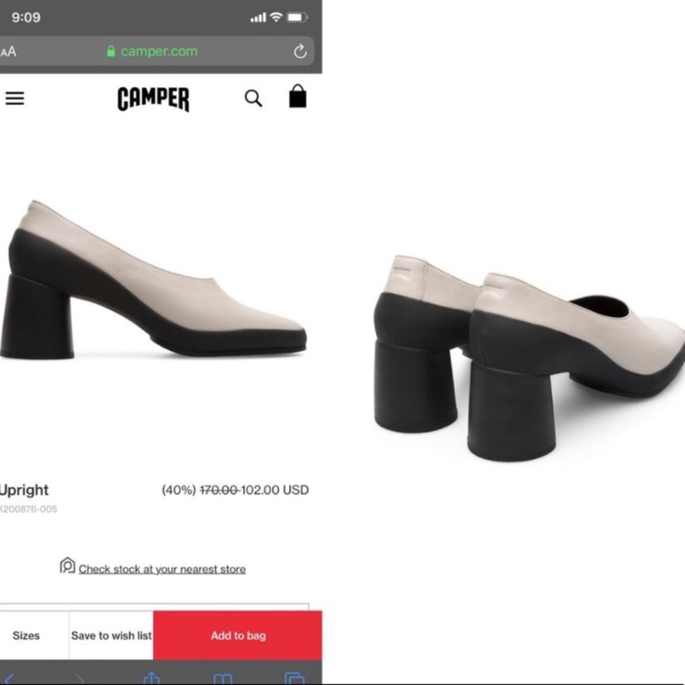 New Camper “Upright” pumps light grey beige 37